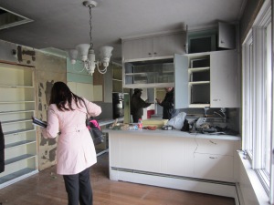 After the fire, everything needed to be renovated. Our first meeting assessing the project.